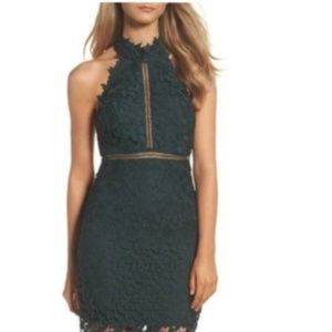 BARDOT Gemma Lace Dress Sz M Forest Green